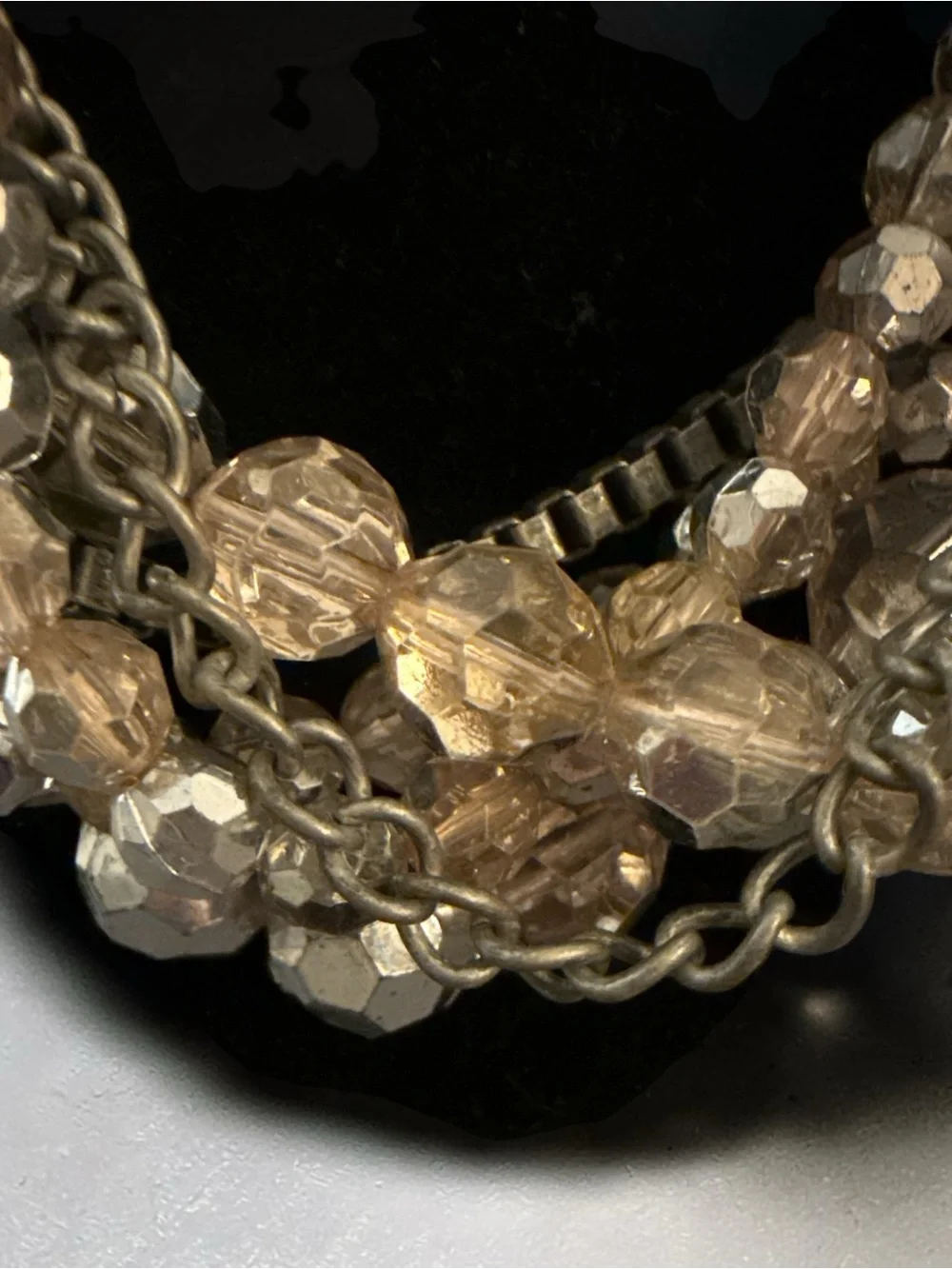 Vintage Simply Vera Wang Multi-Strand Pink Crystal Beaded Necklace 20–24”